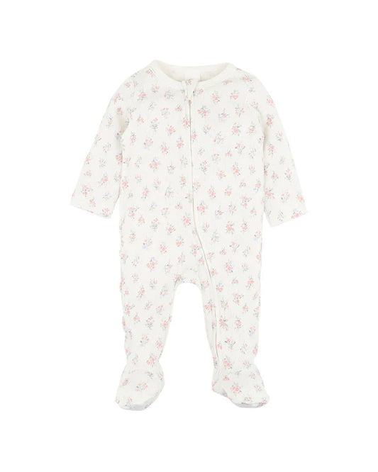 ANYA DITSY PRINT ORGANIC LS ZIP ROMPER - Aster & Ruby
