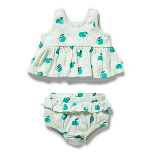 Apple Papple Organic Ruffle Set - Aster & Ruby