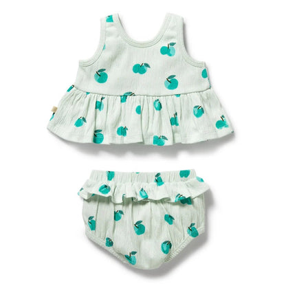 Apple Papple Organic Ruffle Set - Aster & Ruby