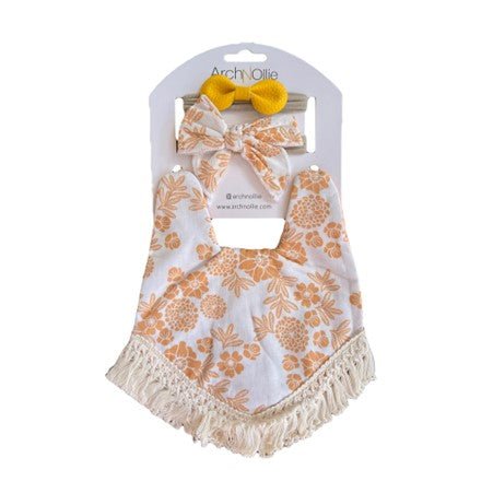 Arch N Ollie Greta Boho Bib and Bow Set-Aster & Ruby