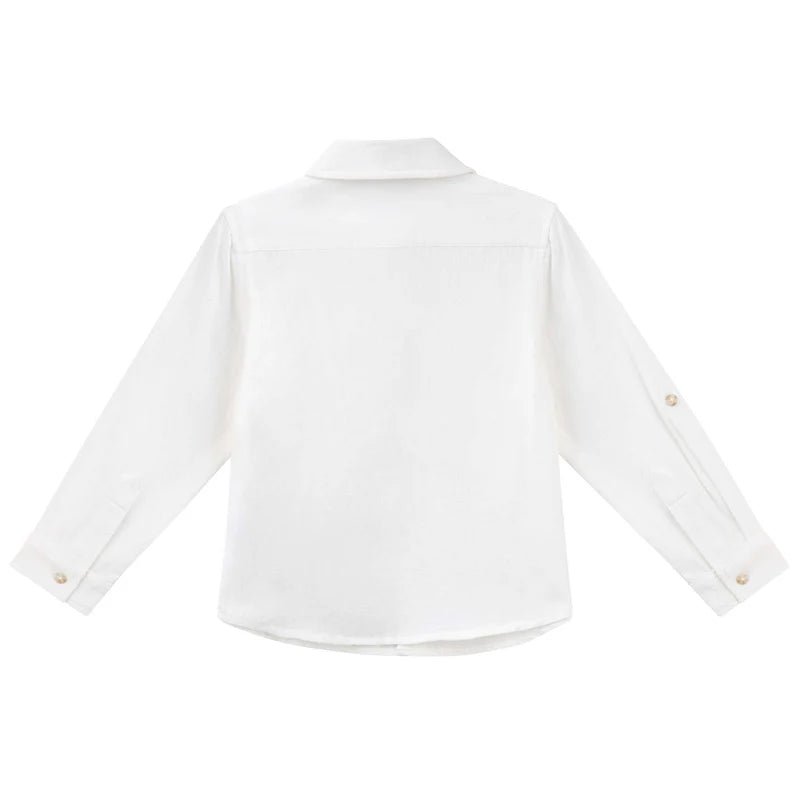Archie L/S Button Shirt Ivory - Aster & Ruby