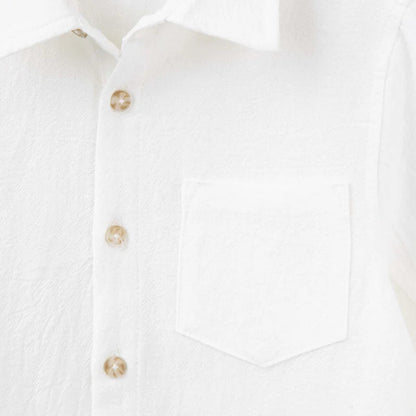 Archie L/S Button Shirt Ivory - Aster & Ruby