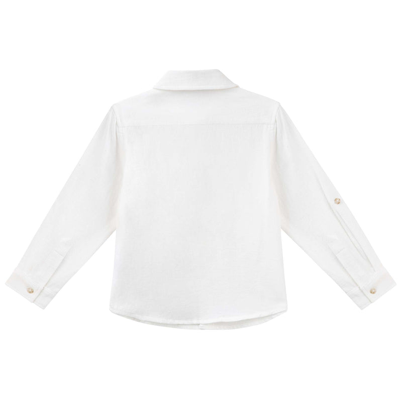 Designer Kidz Archie L/S Button Shirt Ivory | Aster & Ruby