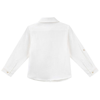 Designer Kidz Archie L/S Button Shirt Ivory | Aster & Ruby