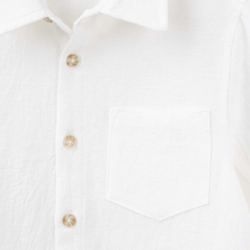 Designer Kidz Archie L/S Button Shirt Ivory | Aster & Ruby