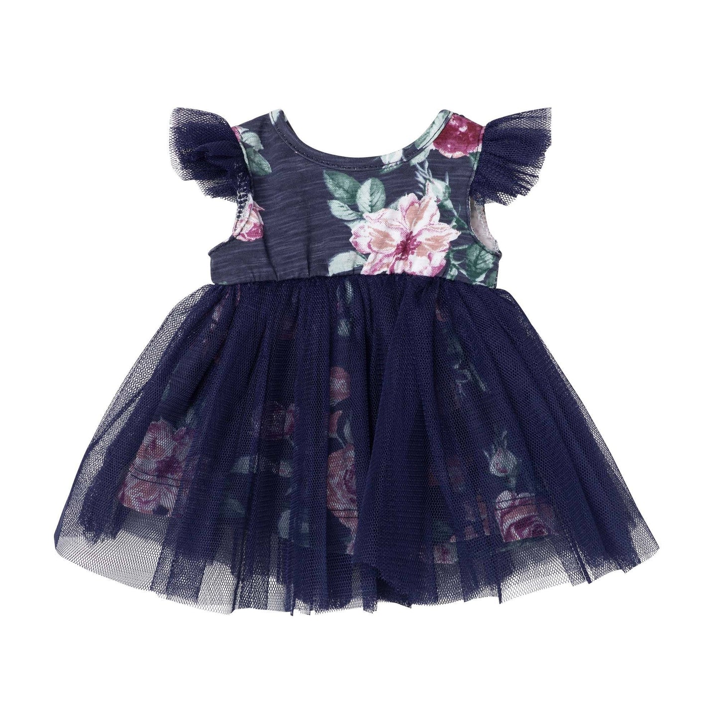 Audrey Floral Doll Dress Navy-Aster & Ruby