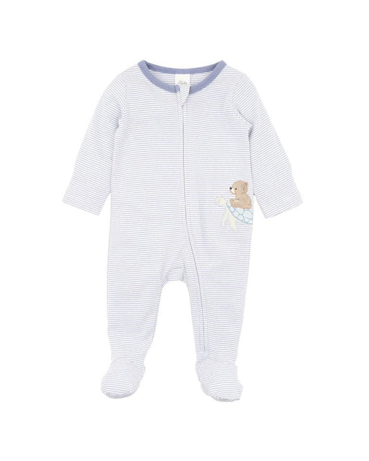 AXEL STRIPE ORGANIC LS ZIP ROMPER - Aster & Ruby