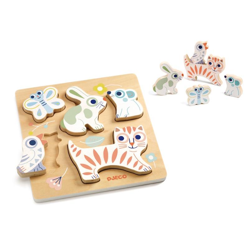 Baby Animali Wooden Puzzle-Aster & Ruby
