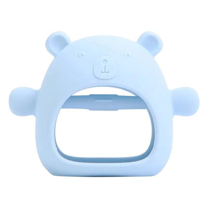 Baby Blue Silicone Bear Teething Mitten-Aster & Ruby