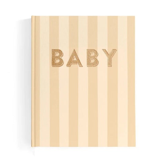 Baby Book Coffee Stripe - Aster & Ruby