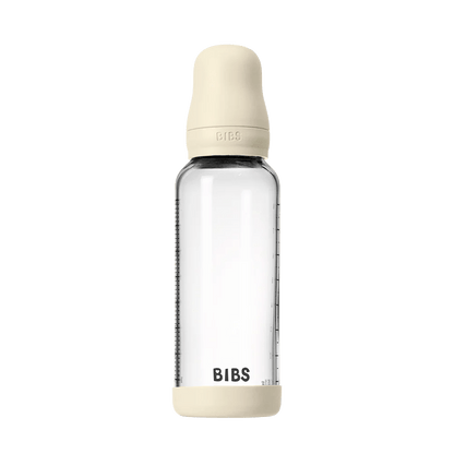 Baby Glass Bottle Set 240ml Silicone Ivory - Aster & Ruby