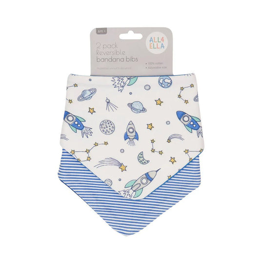 Bandana Bibs 2pk Blast Off - Aster & Ruby