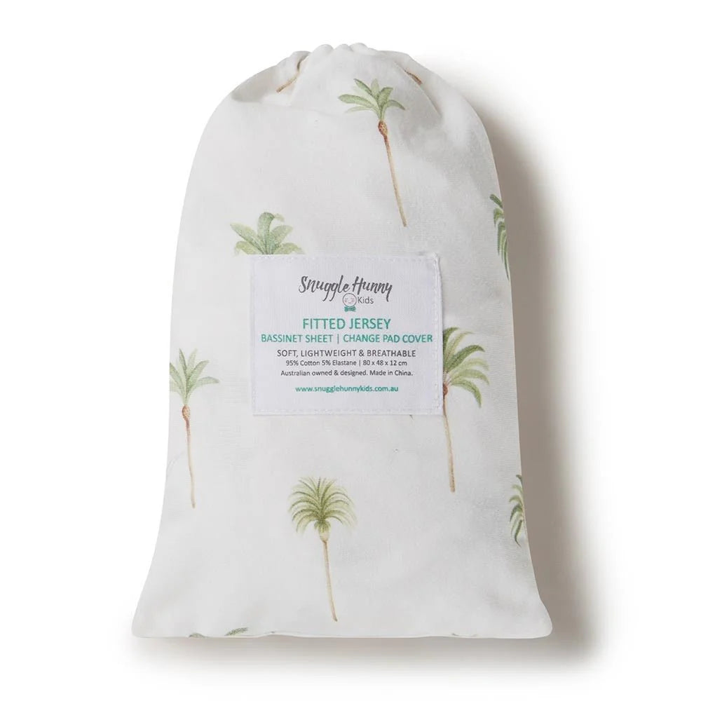 Green Palm Organic Bassinet Sheet / Change Pad Cover