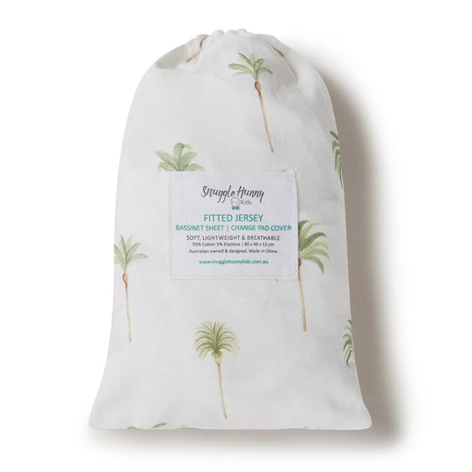 Green Palm Organic Bassinet Sheet / Change Pad Cover