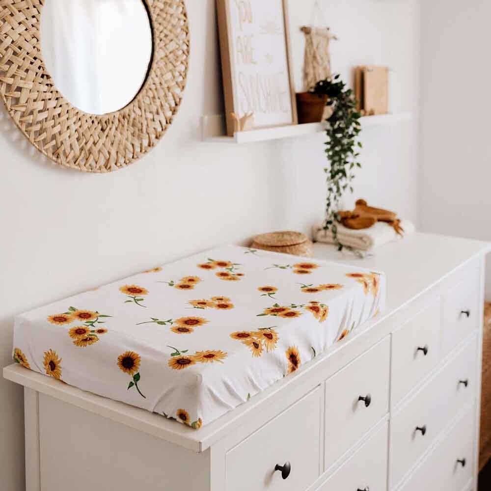 Sunflower Bassinet Sheet / Change Pad Cover