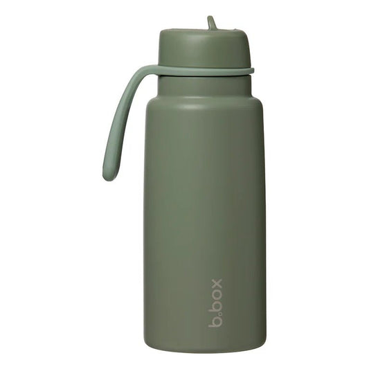 b.box Insulated Flip Top 1 Litre Bottle - Olive - Aster & Ruby