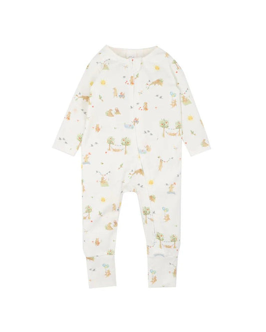 BEAR ORGANIC LS ZIPSUIT - Aster & Ruby