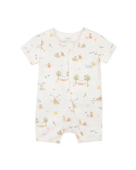 BEAR ORGANIC SS ZIPSUIT - Aster & Ruby