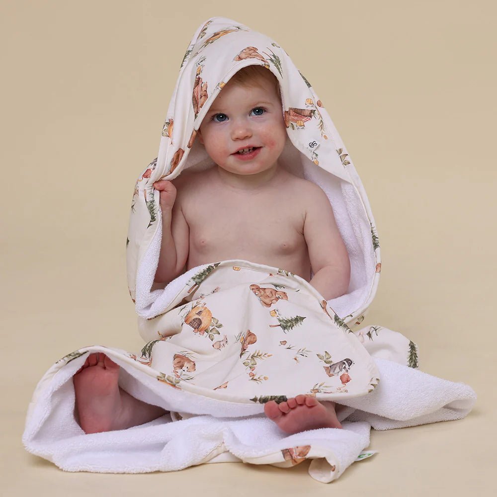 Bears Organic Hooded Baby Towel - Aster & Ruby