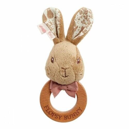 Beatrix Potter Flopsy Bunny Wooden Ring Rattle-Aster & Ruby