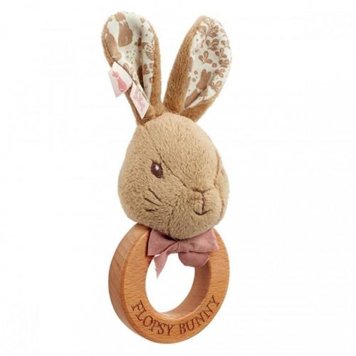 Beatrix Potter Flopsy Bunny Wooden Ring Rattle-Aster & Ruby