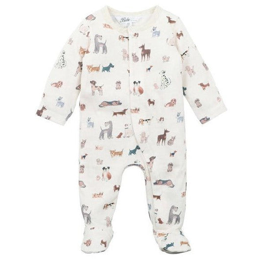 Bebe Austin Print LS ZIP Onesie-Aster & Ruby