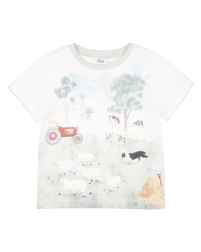 Bebe Chester Farm Tee - Cloud - Aster & Ruby