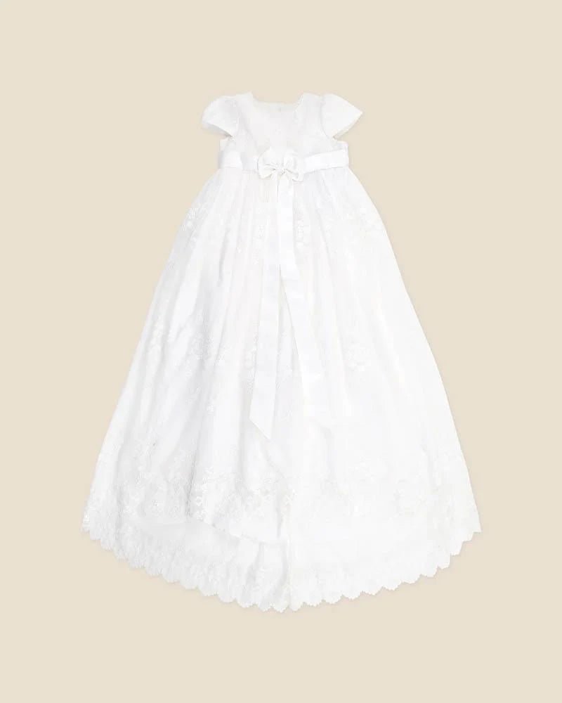 Bebe Open Back Christening Dress - Aster & Ruby