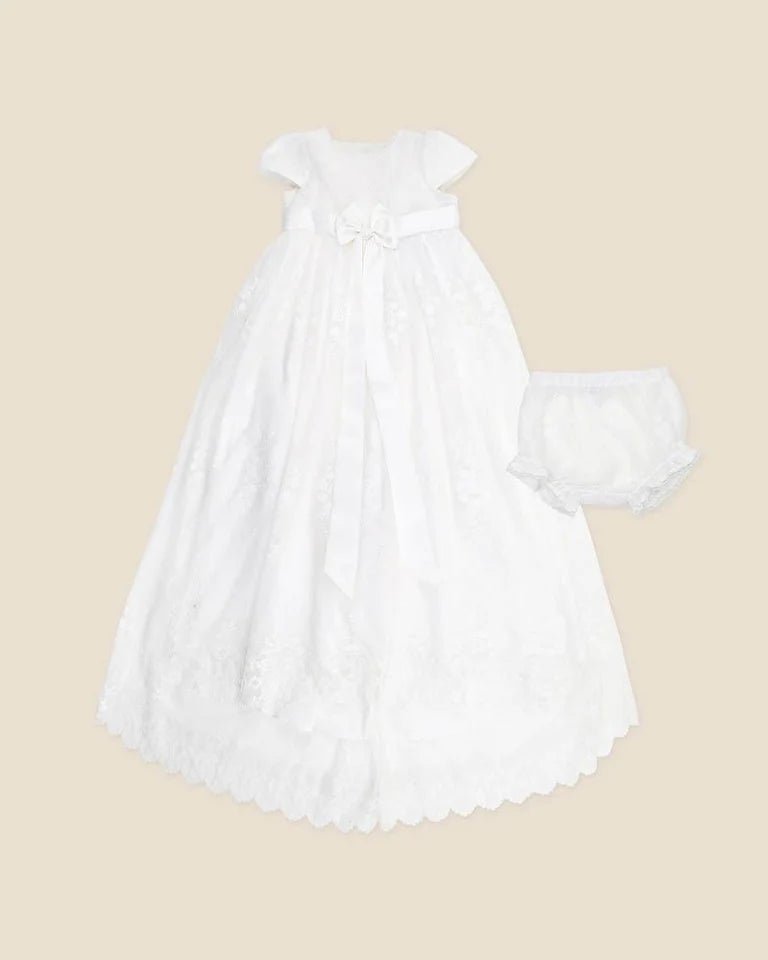 Bebe Open Back Christening Dress - Aster & Ruby