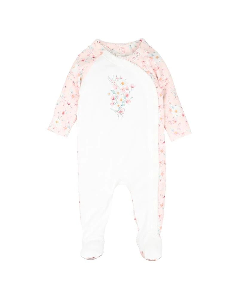 Bebe Zoe Print LS Wrap Onesie - Aster & Ruby