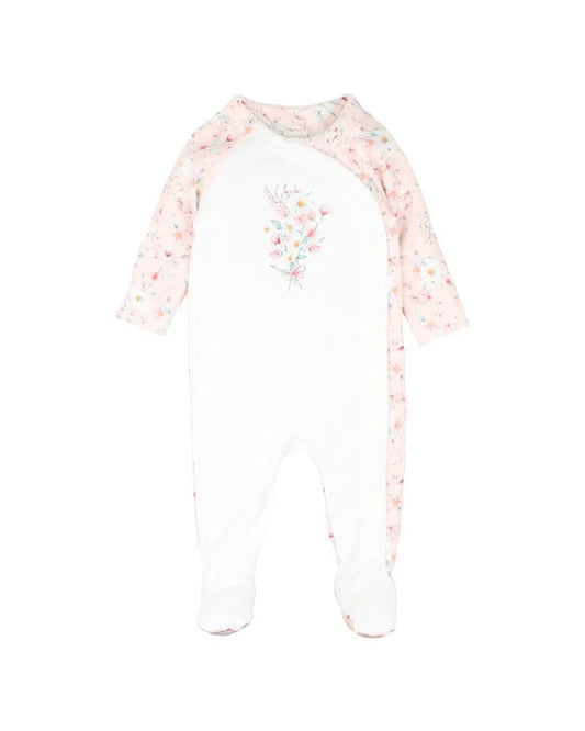 Bebe Zoe Print LS Wrap Onesie - Aster & Ruby