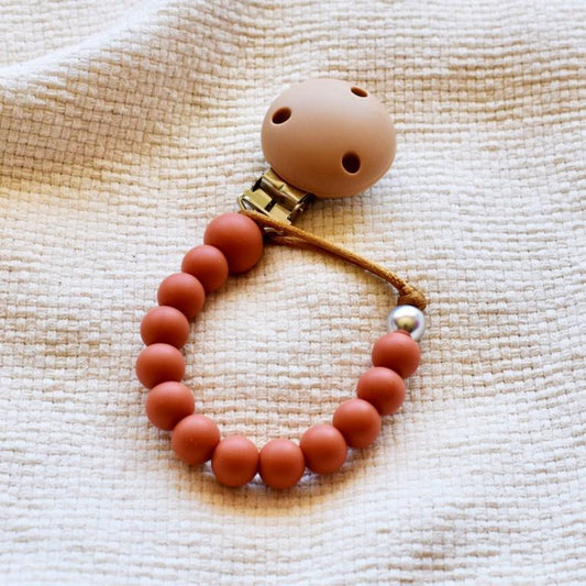 Bella Zailea Silicone Dummy Clip Terracotta-Aster & Ruby