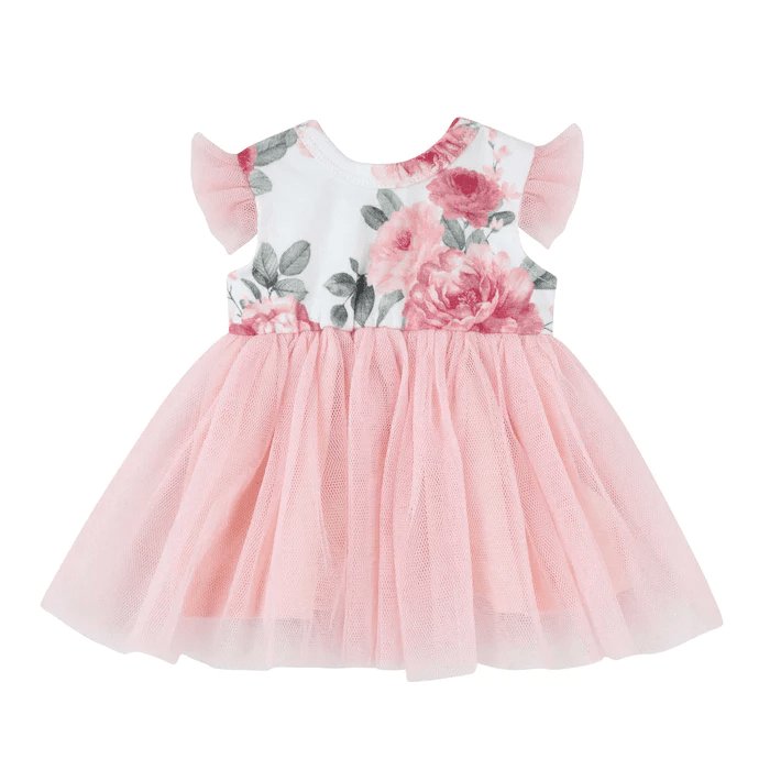 Belle Floral Doll Dress Tea Rose-Aster & Ruby