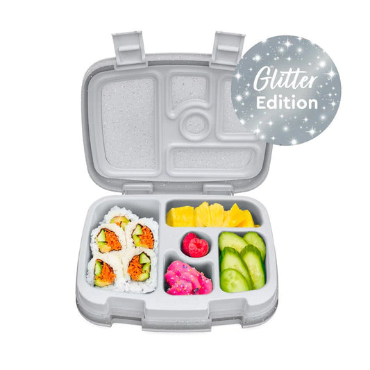 Bentgo Kids Bento Lunch Box Silver Glitter-Aster & Ruby