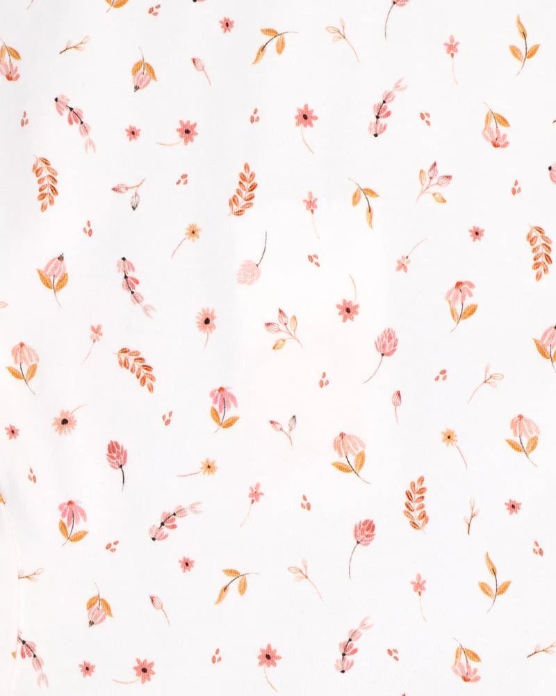 Billie Ditsy Print Organic SS Zip Romper - Aster & Ruby