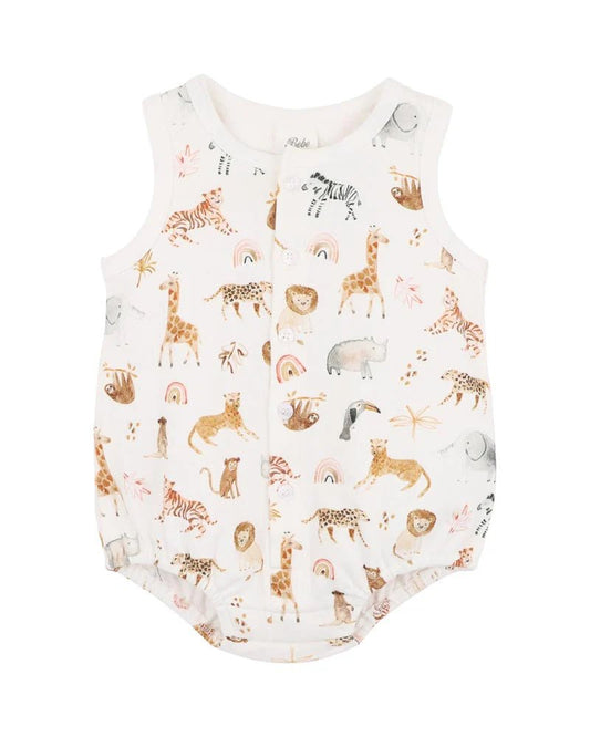 Billie Print Organic Button Front Bodysuit - Aster & Ruby