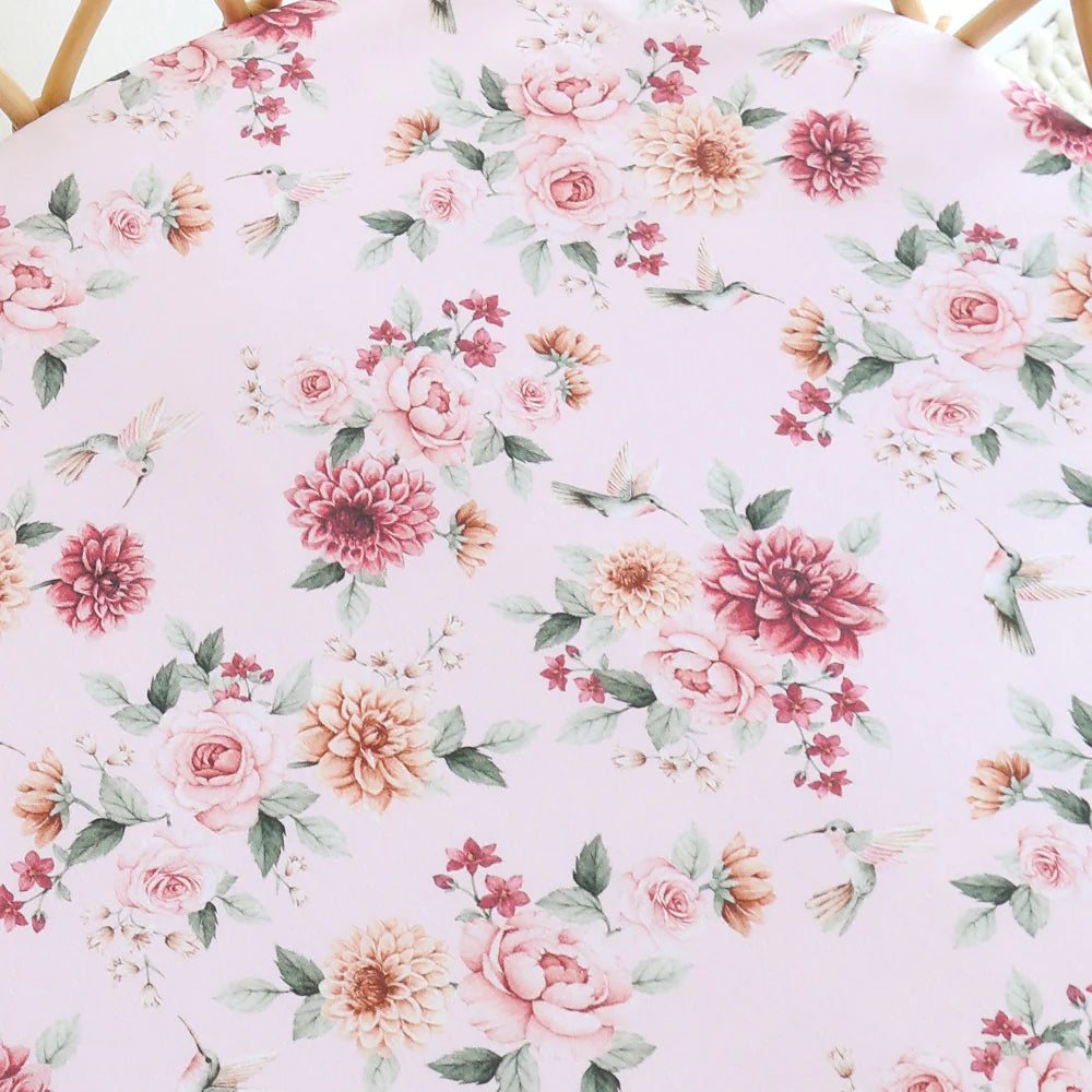 Birds & Blooms Organic Bassinet Sheet / Change Pad Cover