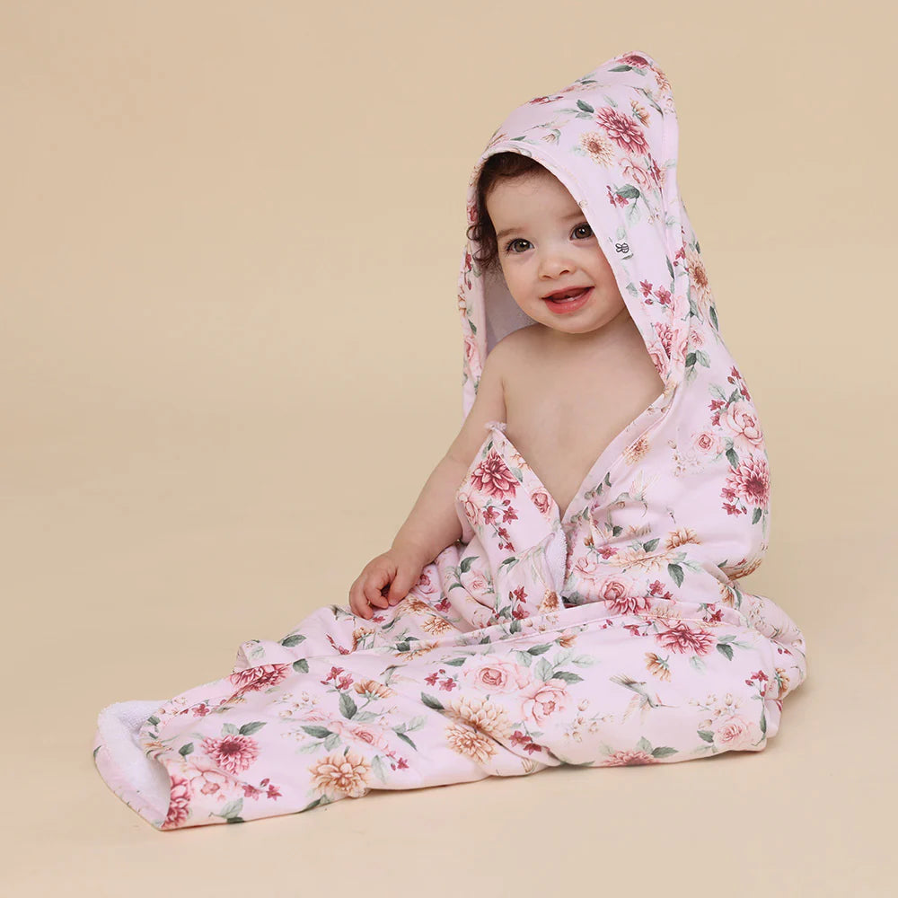 Birds & Blooms Organic Hooded Baby Towel