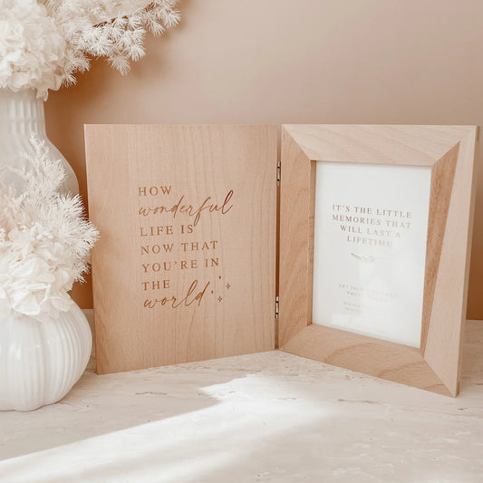 Blossom & Pear How Wonderful Life Is Wooden Photo Frame - Aster & Ruby