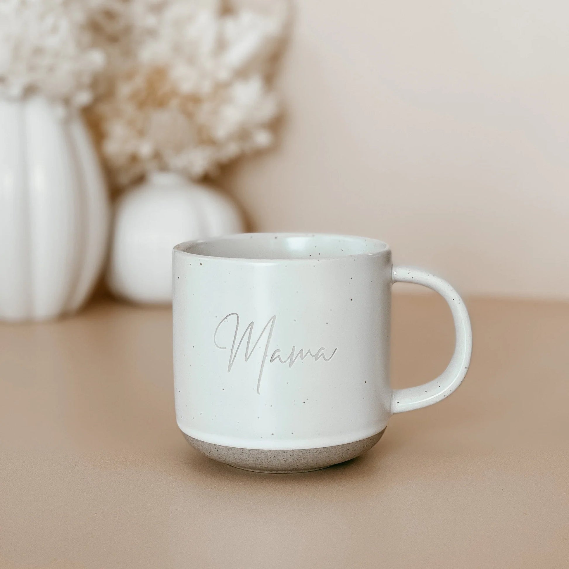 Blossom & Pear Mama Two Sided Crafted Speckled Ceramic Mug - Aster & Ruby