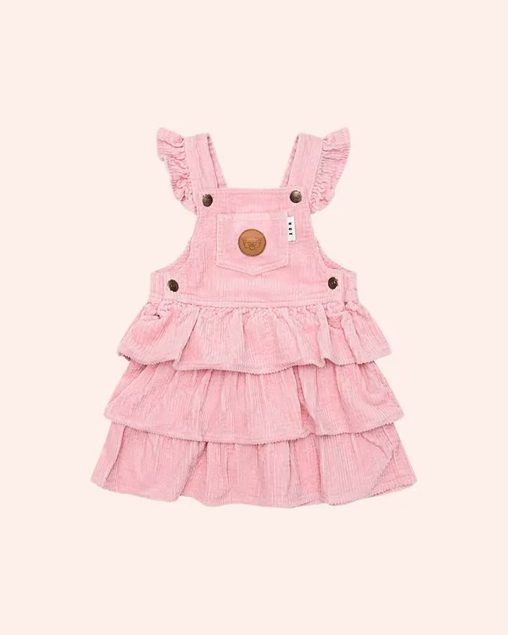 Blush Cord Tiered Overall Dress - Aster & Ruby