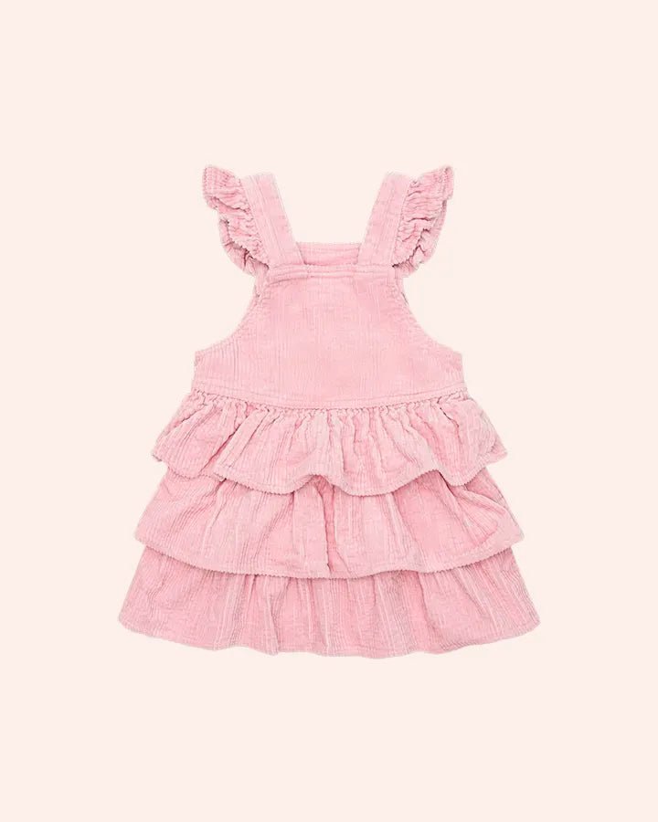 Blush Cord Tiered Overall Dress - Aster & Ruby