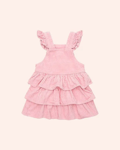 Blush Cord Tiered Overall Dress - Aster & Ruby