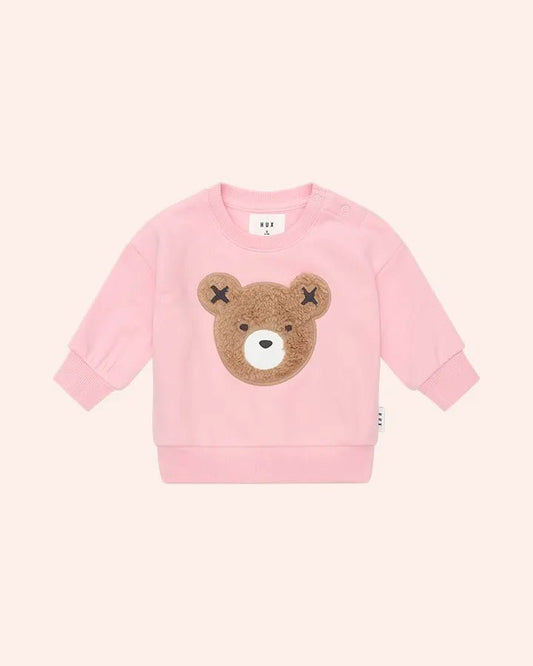 Blush Furry Huxbear Sweatshirt - Aster & Ruby