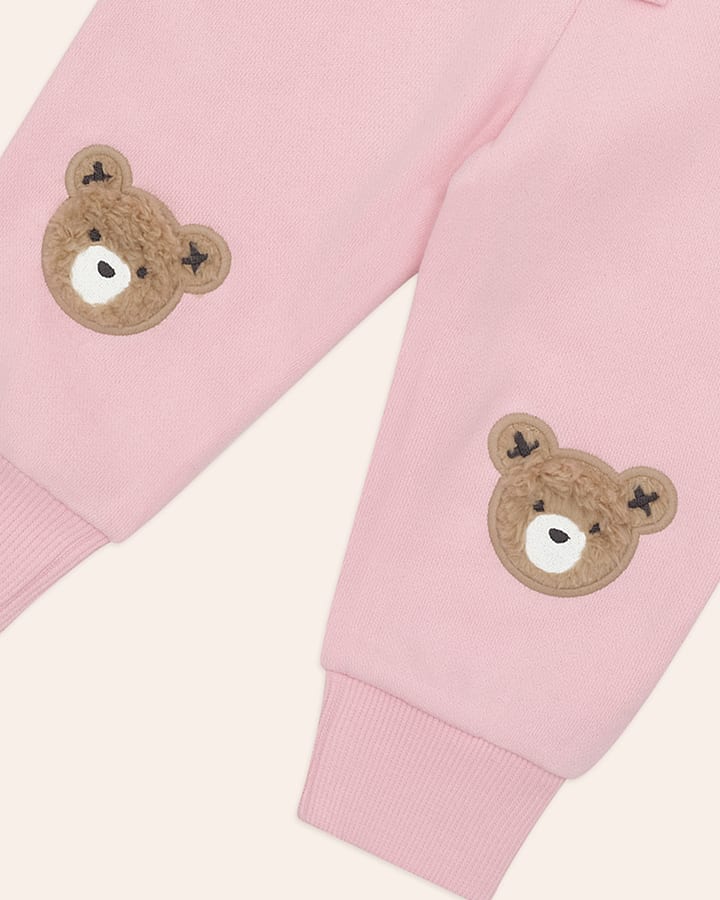 Blush Furry Huxbear Track Pants - Aster & Ruby