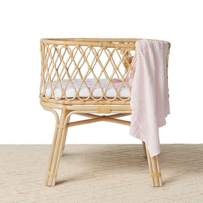 Blush Pink Diamond Knit Organic Baby Blanket - Aster & Ruby
