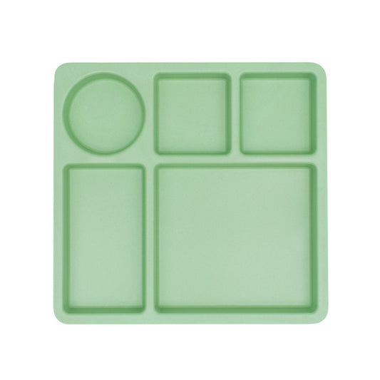 Bobo & Boo Bamboo Divided Plate Apple Green-Aster & Ruby