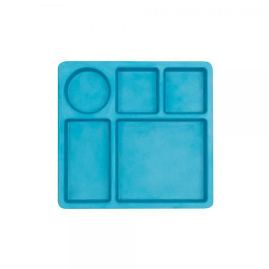 Bobo & Boo Bamboo Divided Plate Dolphin Blue-Aster & Ruby