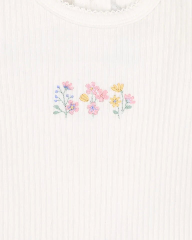 Bonnie Organic Embroidered Bodysuit - Aster & Ruby