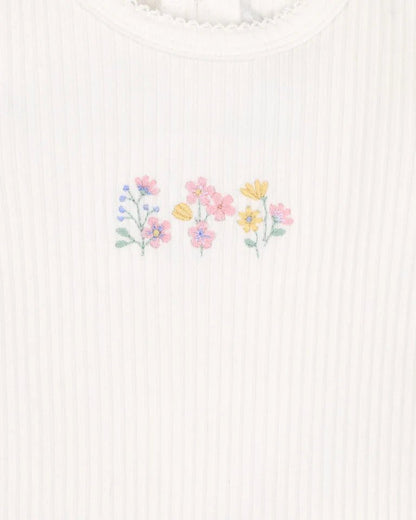 Bonnie Organic Embroidered Bodysuit - Aster & Ruby